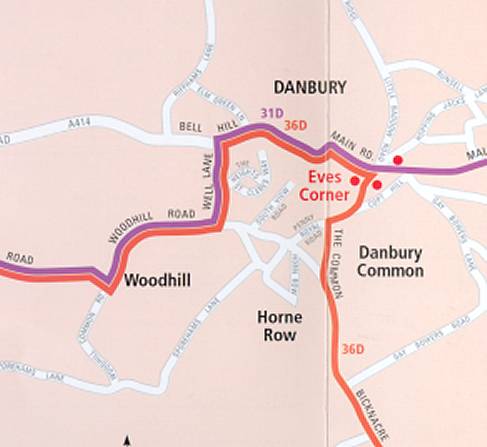 Bus route in Danbury